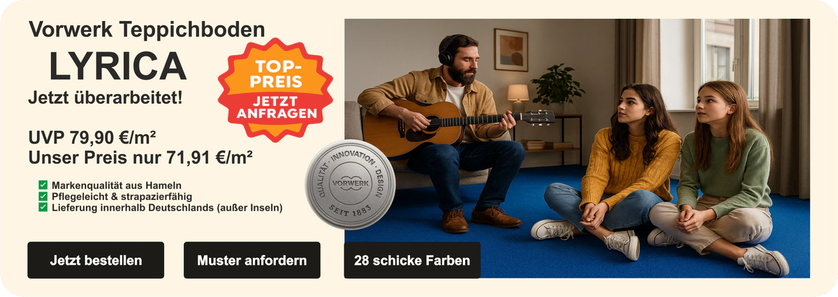 Vorwerk Lyrica Teppichboden in musikalischerWohnumgebung;